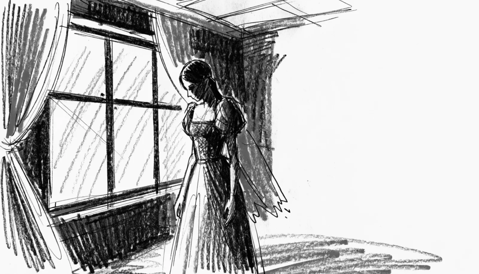 Raw storyboard sketch before direction and grading