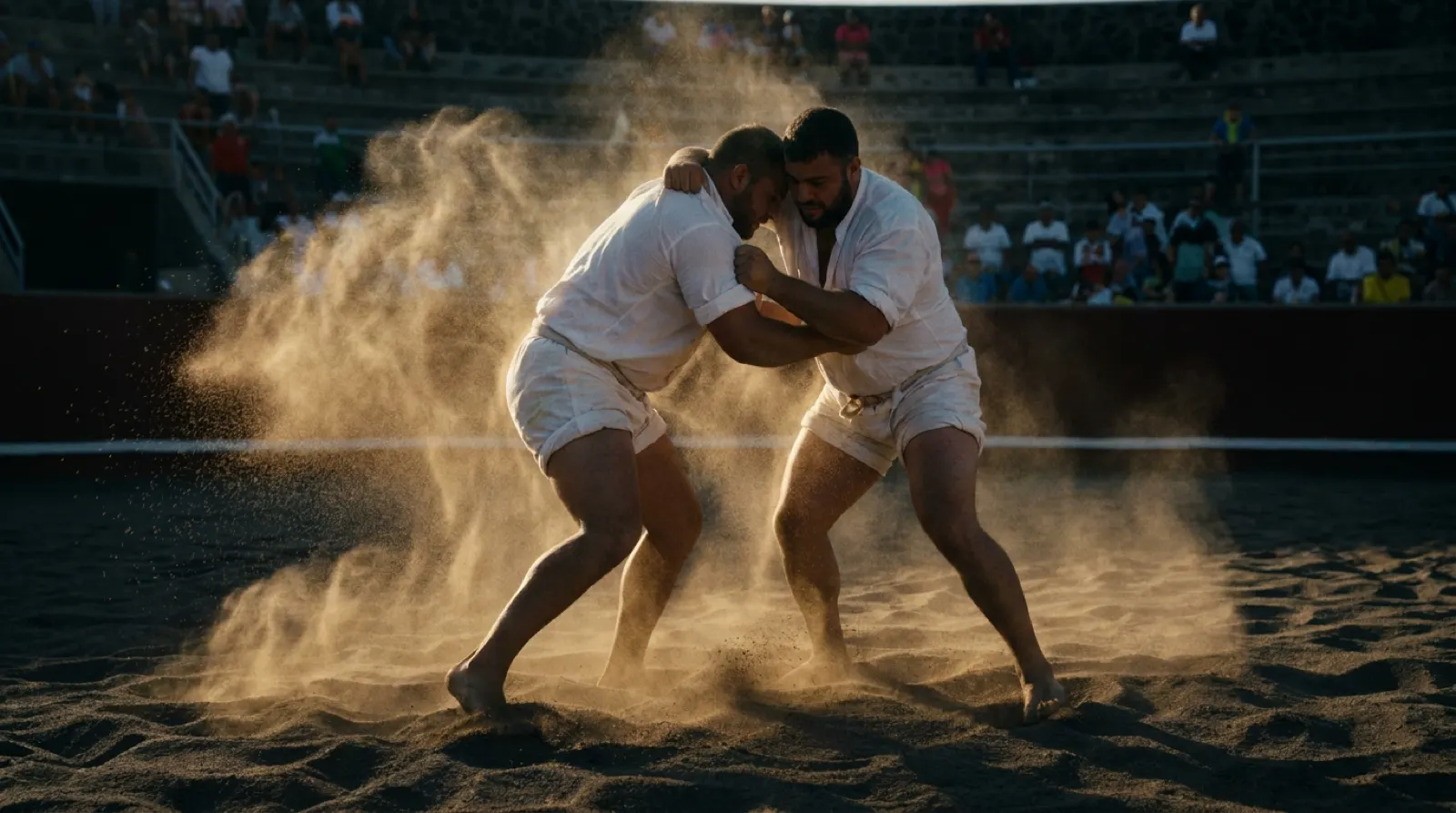 Lucha canaria en el terrero, pieza audiovisual generada con IA