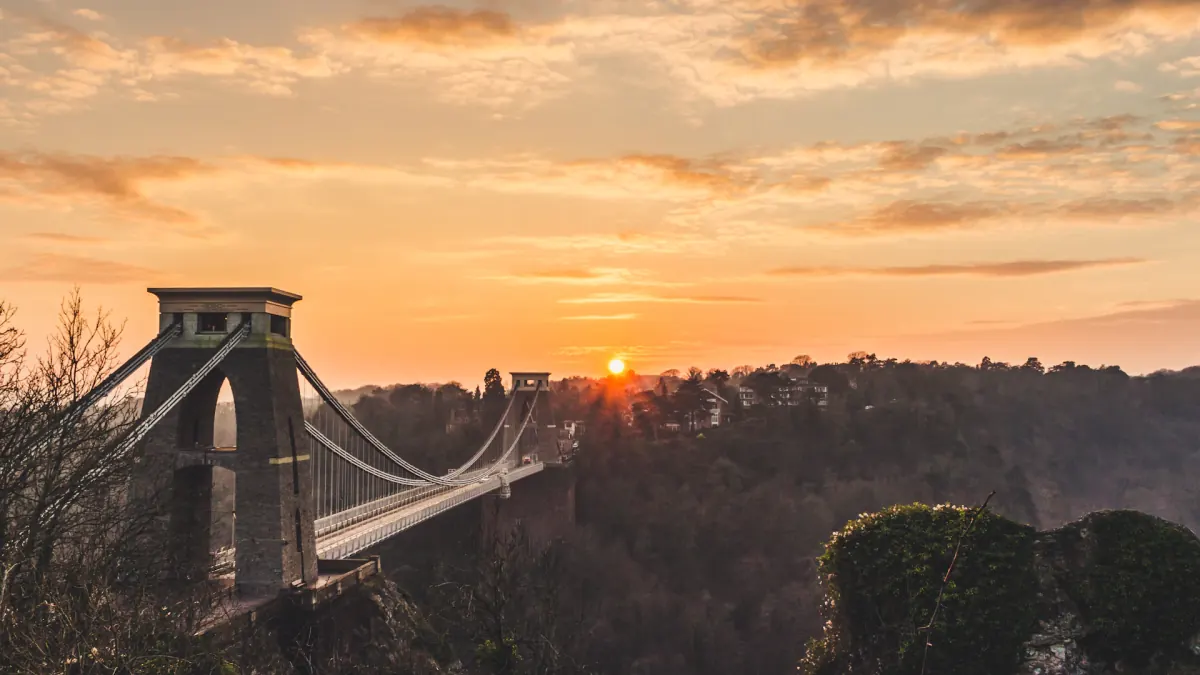 Skyline of Bristol at sunset