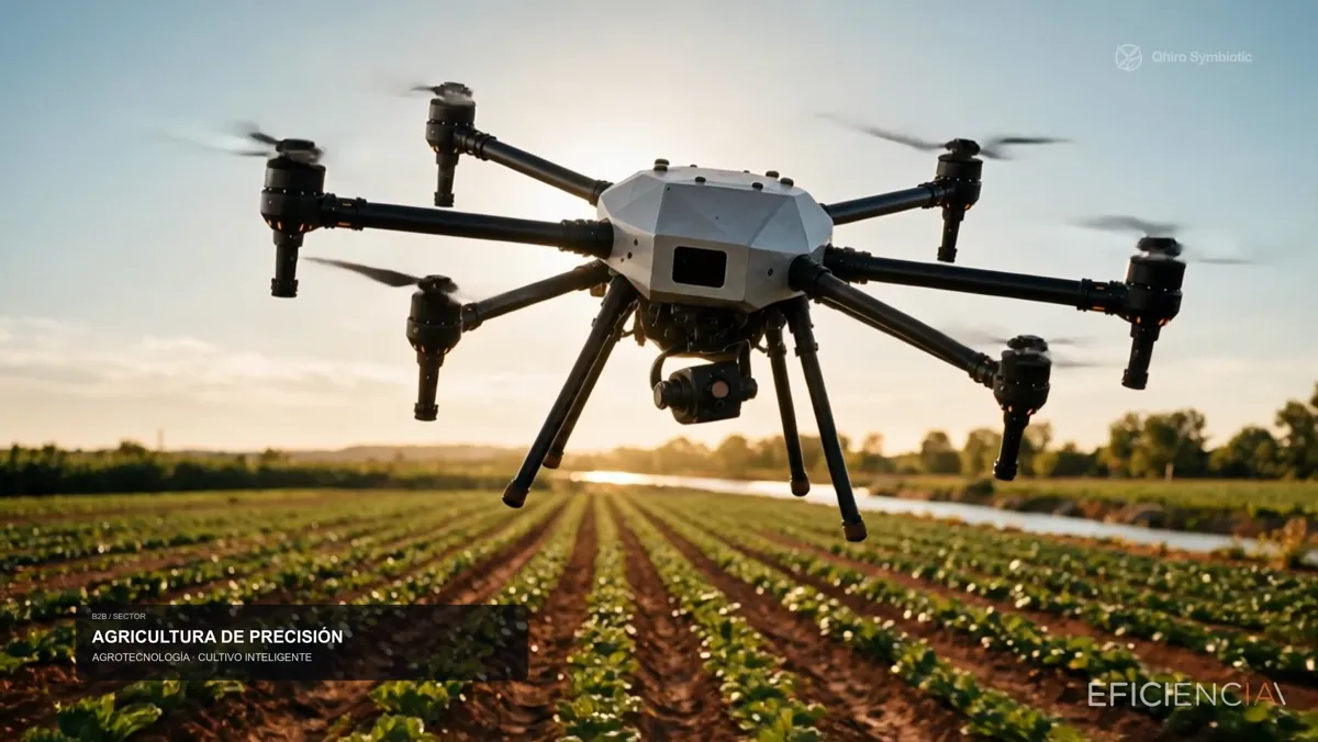 Agricultural drone flying over crops at dusk generated with AI