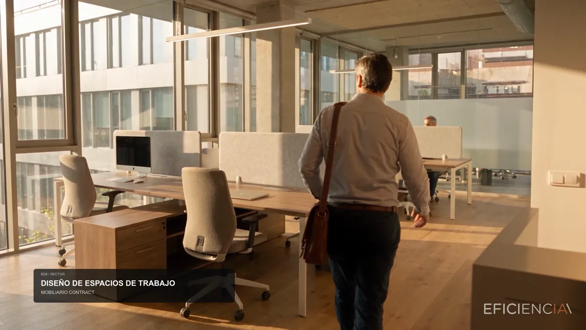 Modern office with contract furniture generated with AI